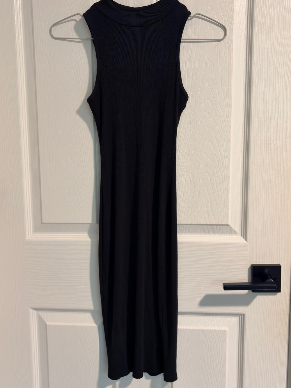 Shinestar Sleek Black Midi Dress
